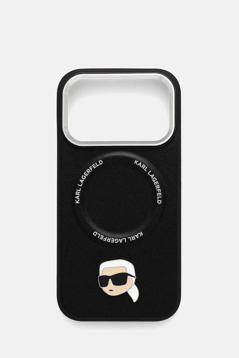 Karl Lagerfeld husă pentru telefon iPhone 17 Pro culoarea negru, KLHMP17LPSMLRKLK