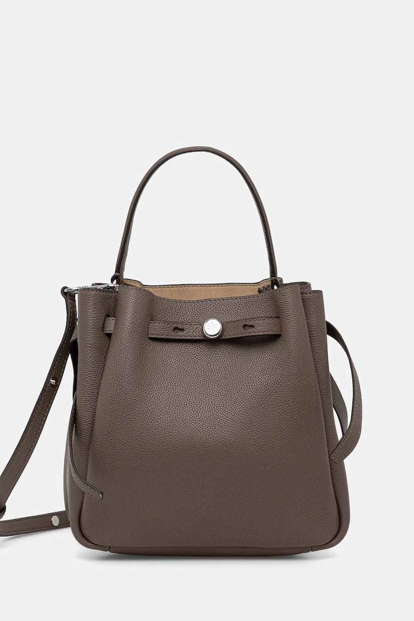 Tory Burch poșetă de piele Romy Bucket culoarea maro, 166982-250