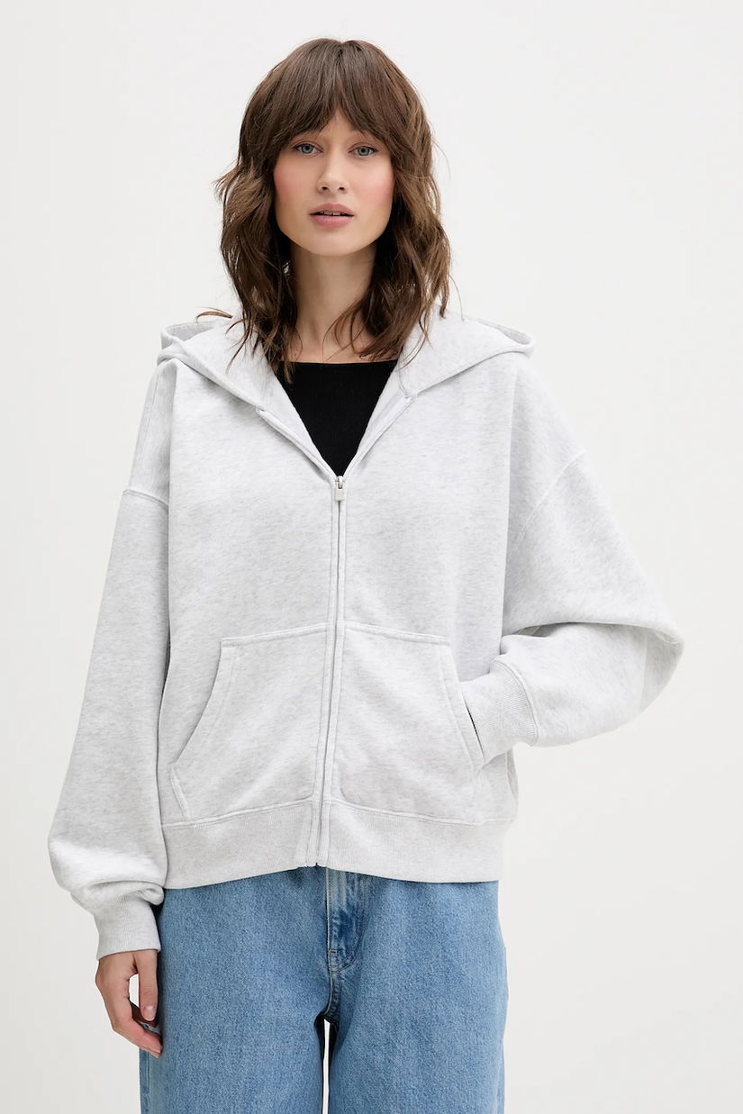 Hollister Co. bluză culoarea gri, cu glugă, melanj, KI352-5171-112