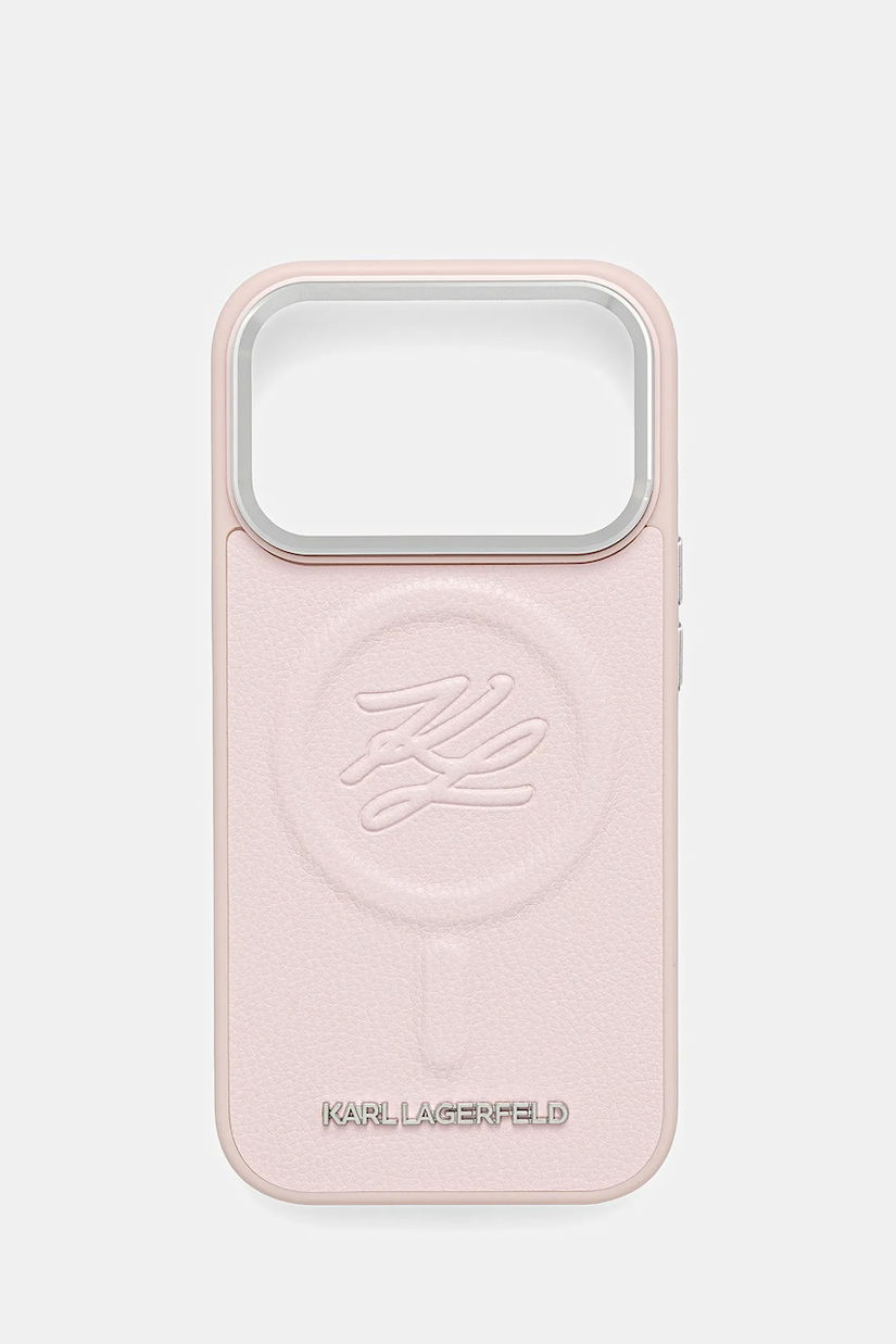 Karl Lagerfeld husă pentru telefon iPhone 17 Pro culoarea roz, KLHMP17LPGFKLRDP