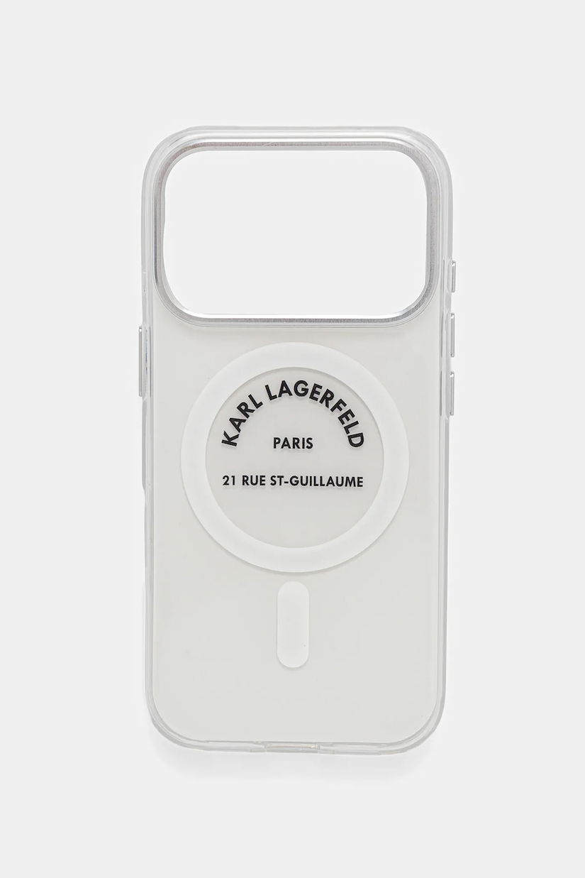 Karl Lagerfeld husă pentru telefon iPhone 17 Pro culoarea transparent, KLHMP17LHKRSGPT