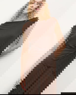 Answear.LAB top culoarea maro, neted