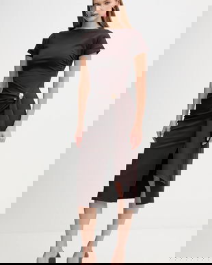 Sandro Ferrone rochie culoarea maro, midi, evazați, S23YBFBOMBO