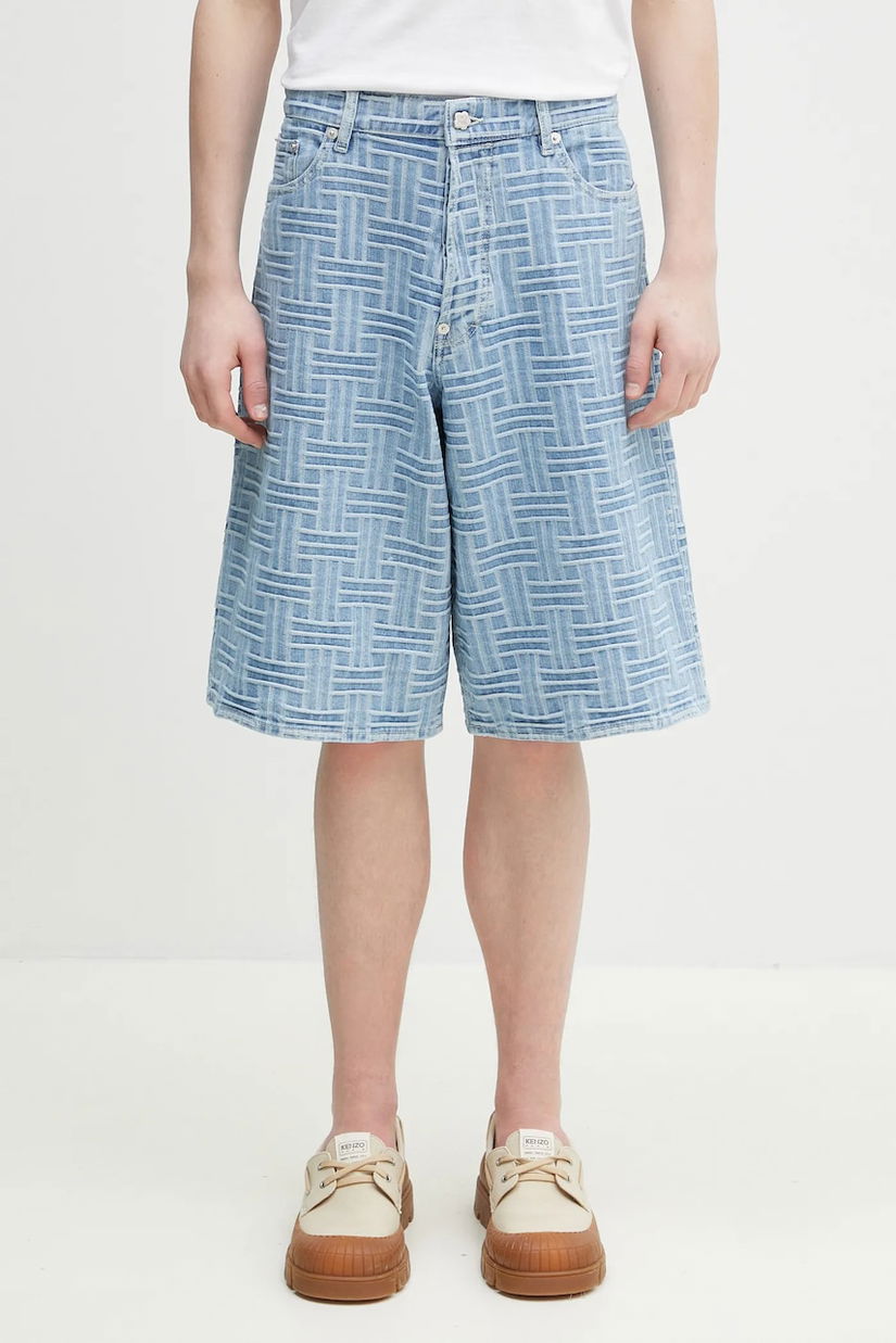 Kenzo pantaloni scurți jeans bărbați, FF55DS3396J4.DB