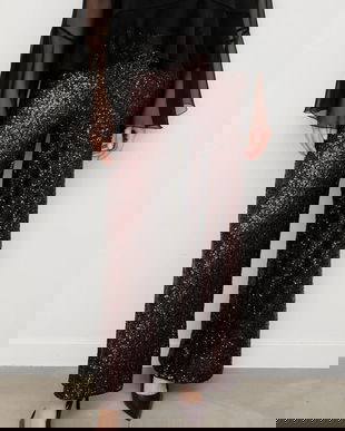 Answear.LAB pantaloni culoarea maro, lat, high waist