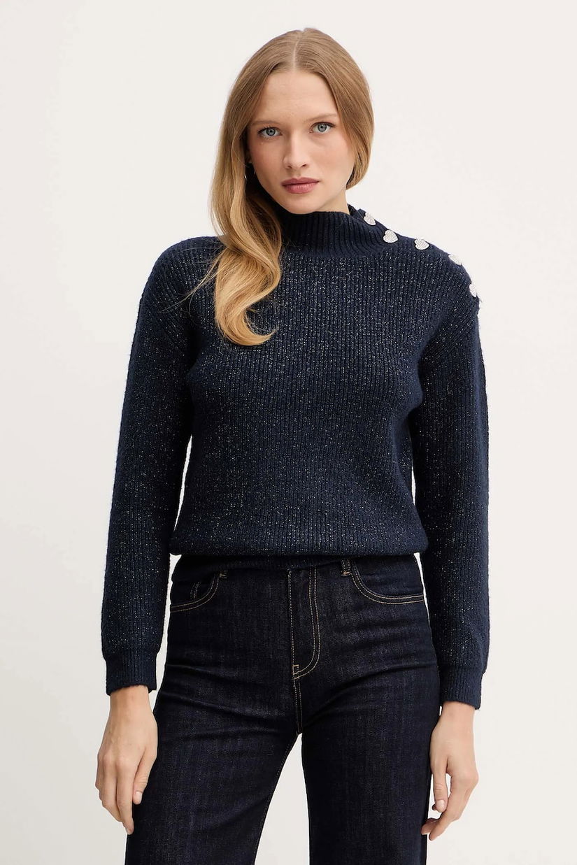 Morgan pulover din amestec de lână MSTORI culoarea gri, cu turtleneck, MSTORI