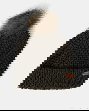 Barbour căciulă culoarea negru, din tricot gros, LHA0336