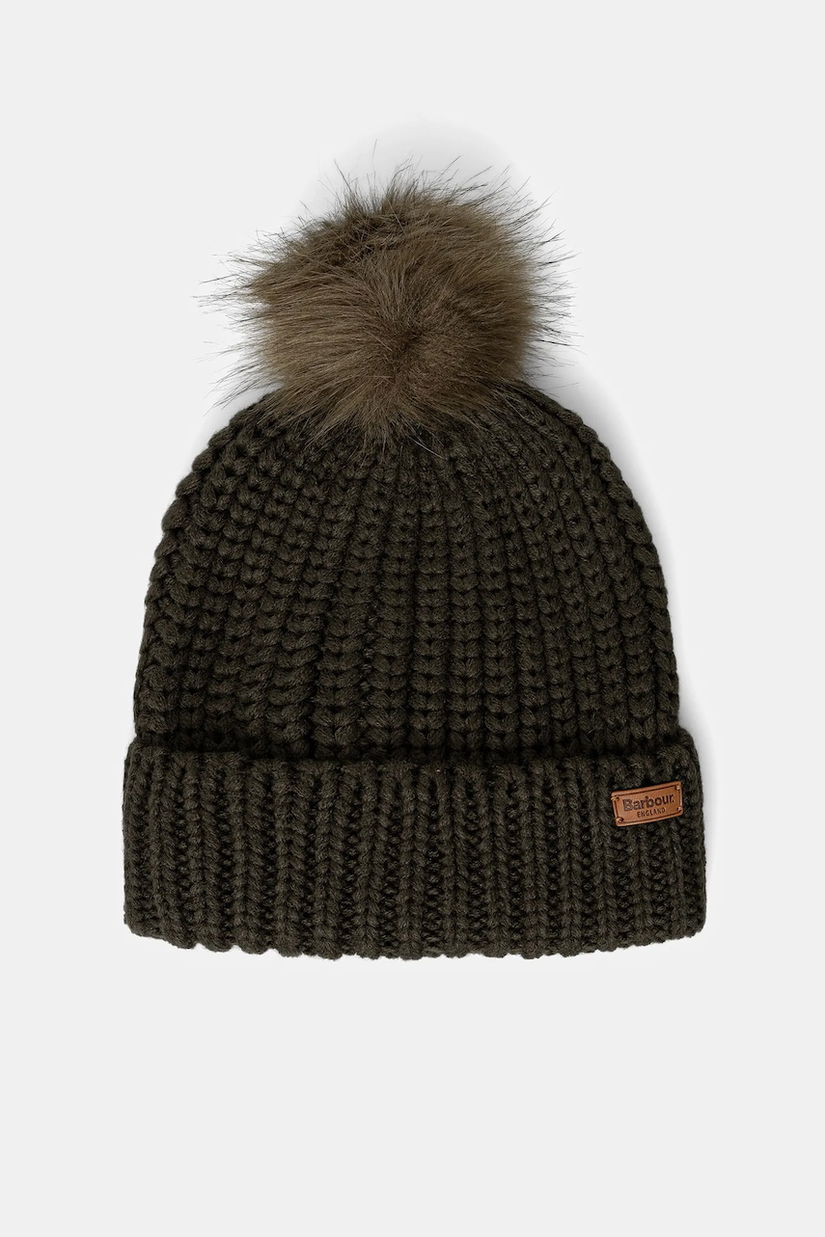 Barbour căciulă culoarea negru, din tricot gros, LHA0336
