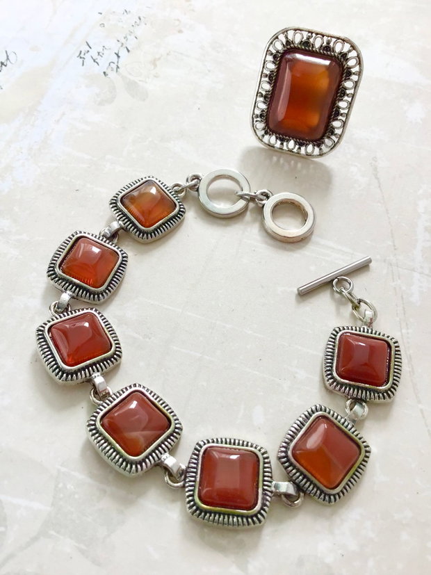Set vintage carneol