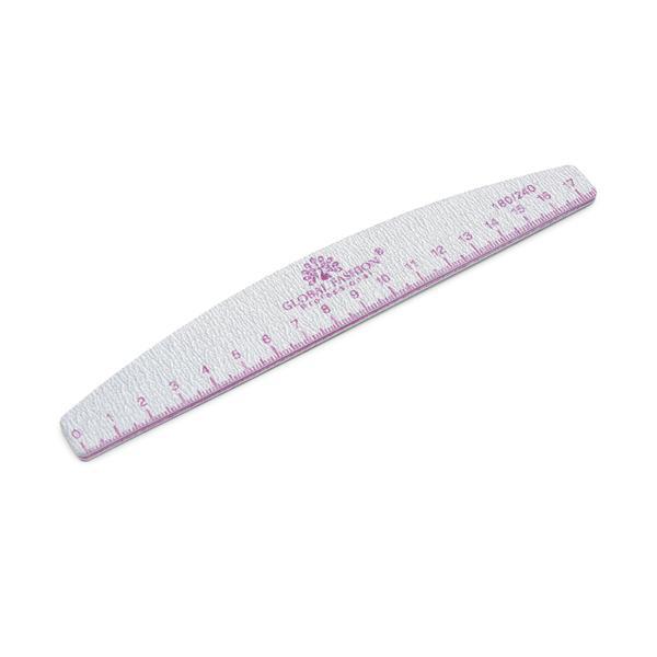 Pila pentru unghii cu rigla, 180/240, pink, 1 buc