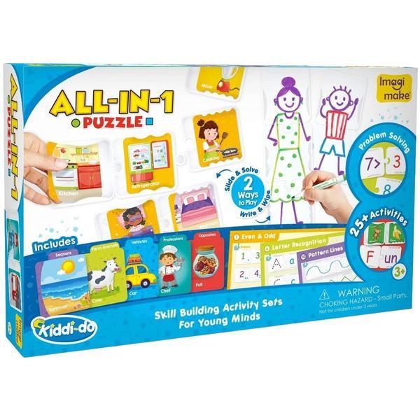 Set puzzle cu activitati educative. All-in-1 puzzle