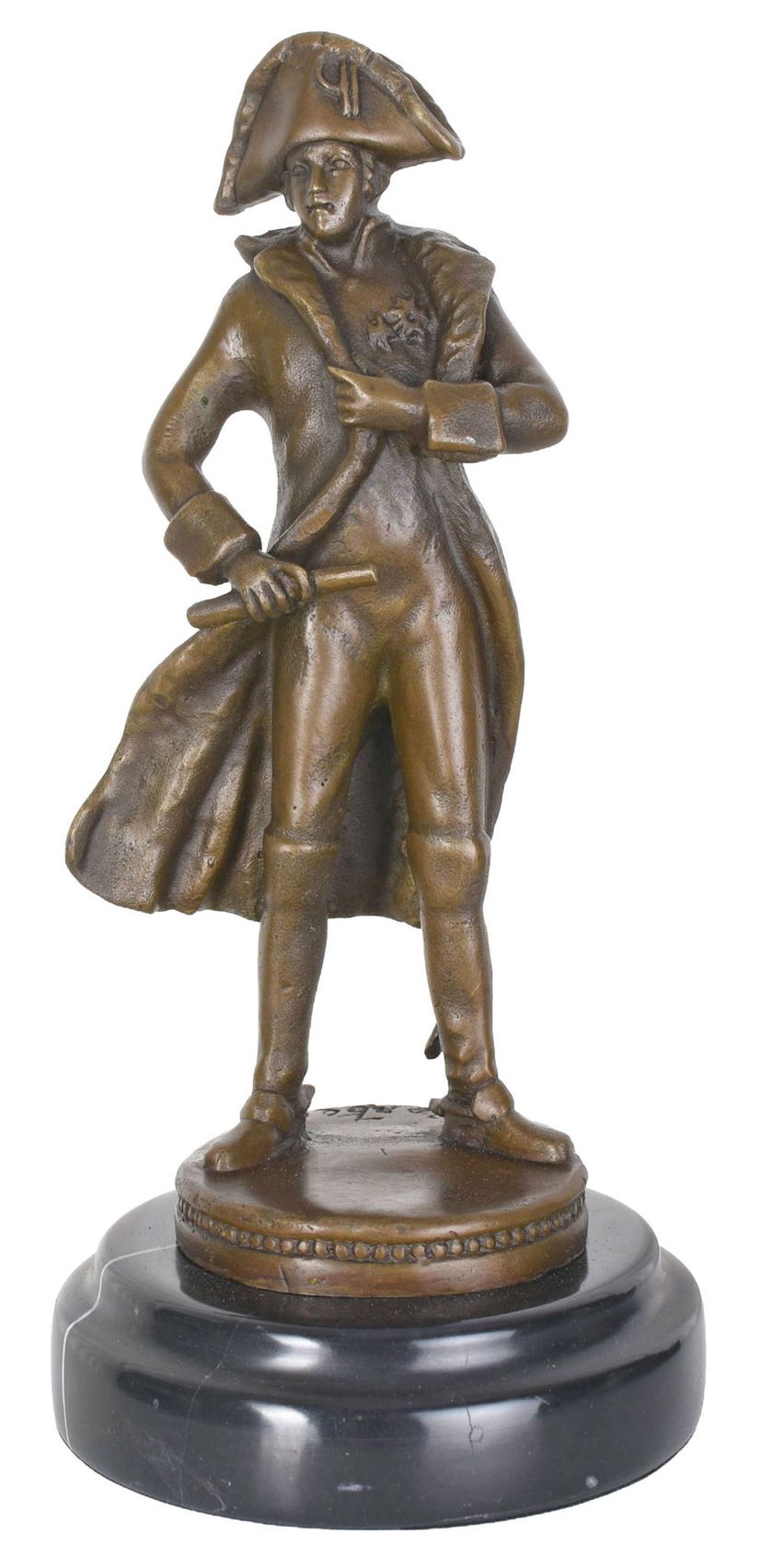 Napoleon Bonaparte-statueta din bronz cu soclu din marmura