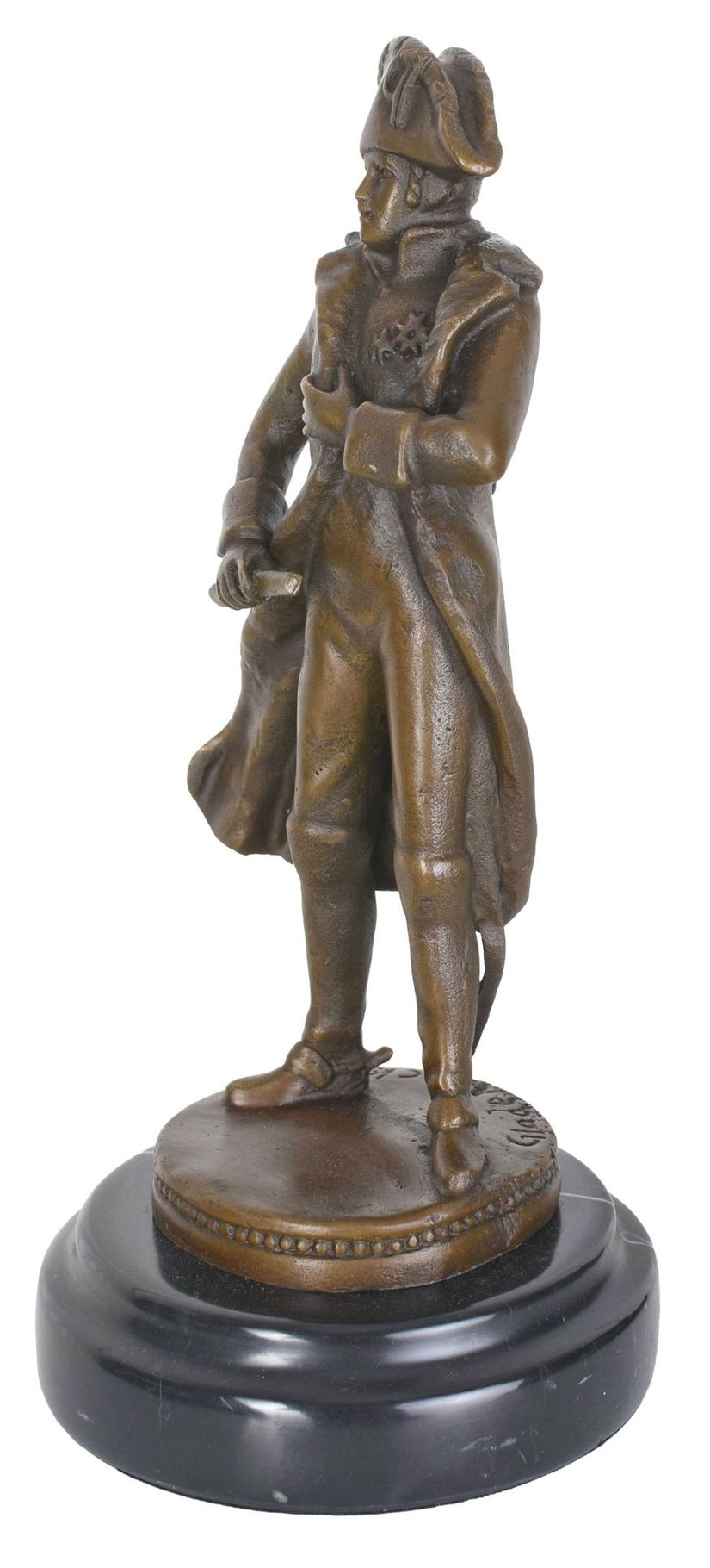 Napoleon Bonaparte-statueta din bronz cu soclu din marmura