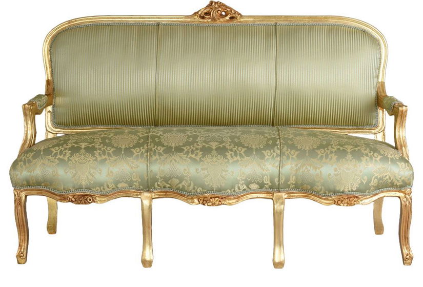 Sofa baroc Marie Antoinette din lemn masiv auriu