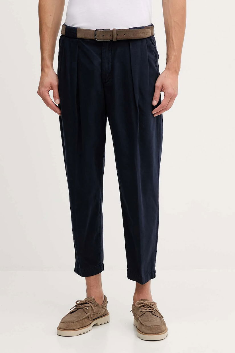 United Colors of Benetton pantaloni de bumbac pantaloni scurți albaștri drepti pentru bărbați 4EA5UF05S