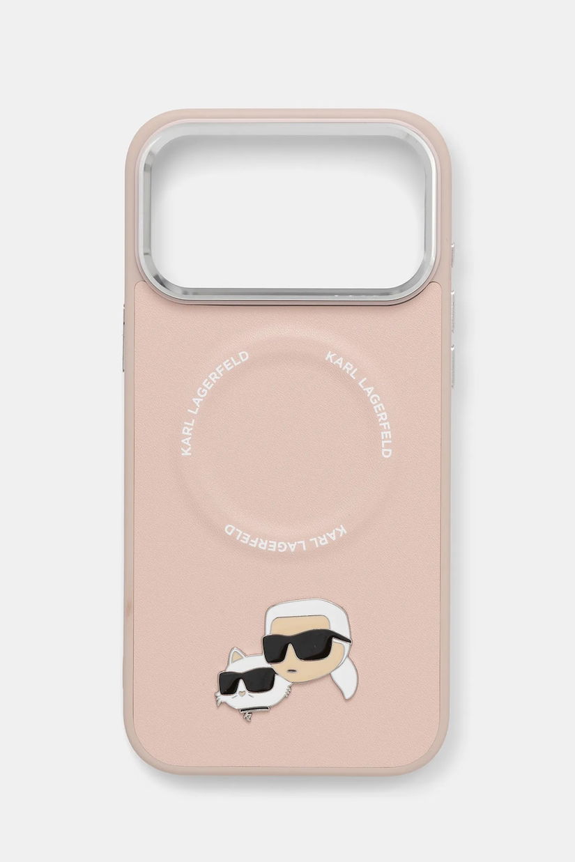 Karl Lagerfeld husă pentru telefon iPhone 17 Pro Max culoarea roz, KLHMP17XPSMLRKCP