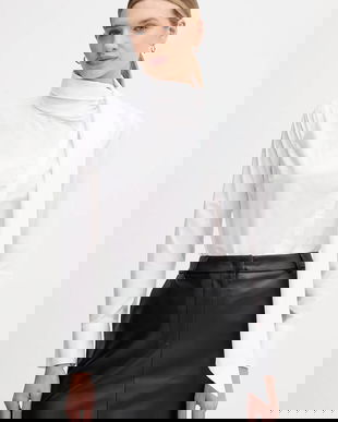 Sandro Ferrone cămașă culoarea alb, cu un decolteu legat, regular, S7YBFMOSCA