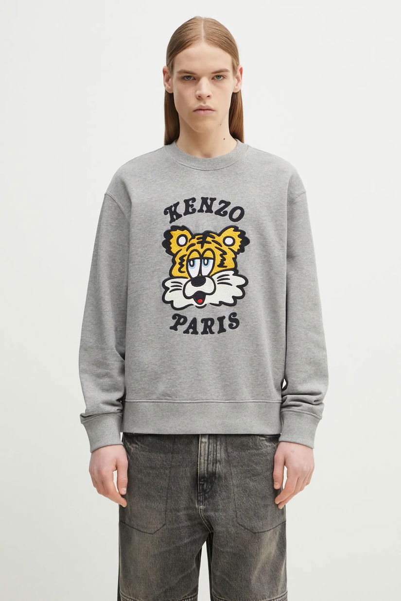 Kenzo hanorac de bumbac x Verdy culoarea gri, cu imprimeu, FF58SW2394MF.94