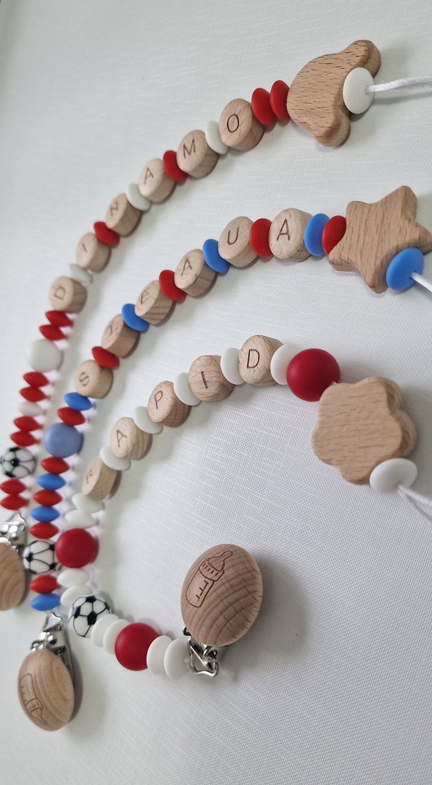 Lanț suzetă handmade ChupeteLuv, silicon alimentar, personalizat, bebeluși 0+