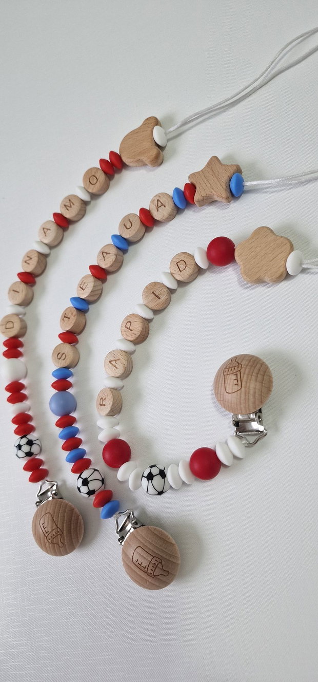 Lanț suzetă handmade ChupeteLuv, silicon alimentar, personalizat, bebeluși 0+