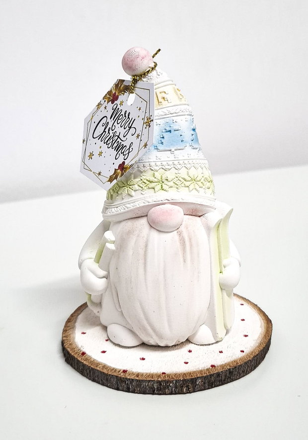Decoratiune Craciun pe felie de lemn