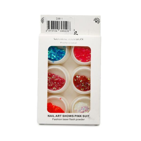 Set 6 decoratiuni, Stele multicolore pentru unghii Model 7