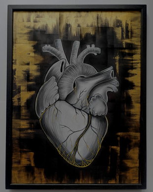 Tablou ilustrație Golden HeArt