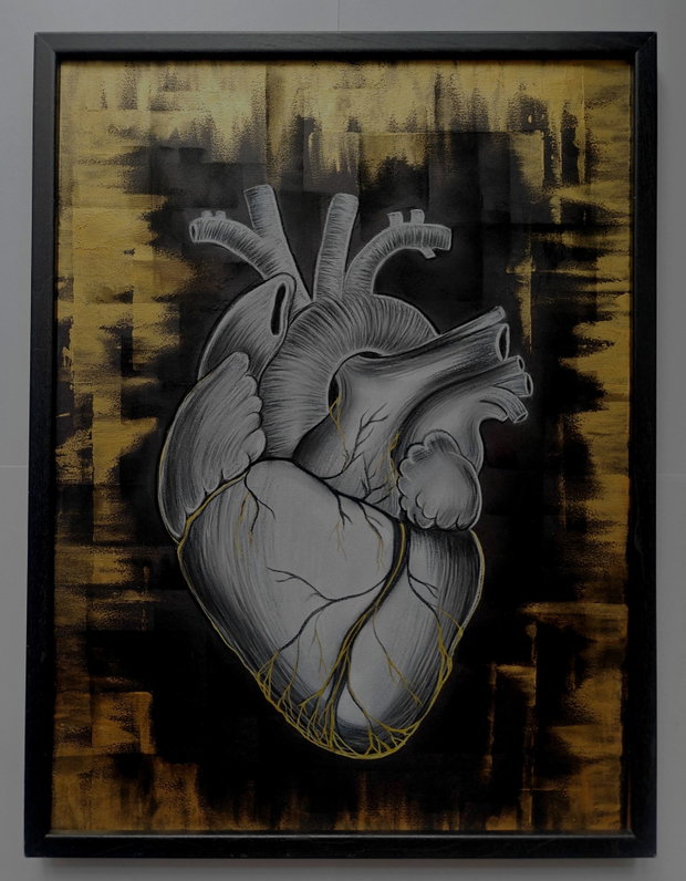 Tablou ilustrație Golden HeArt