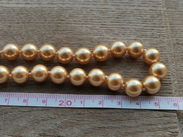 Colier perle sea shell gri-auriu