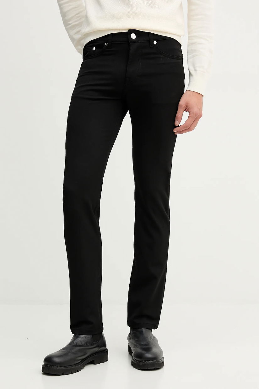 Karl Lagerfeld spodnie bărbați, culoarea negru, slim 554815.265840