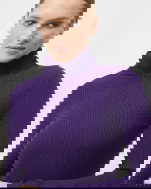 Medicine pulover culoarea violet, light, cu guler