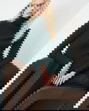 Medicine pulover culoarea verde, light, cu guler