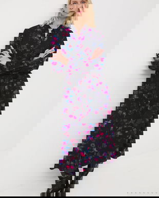 Medicine rochie culoarea negru, midi, evazati