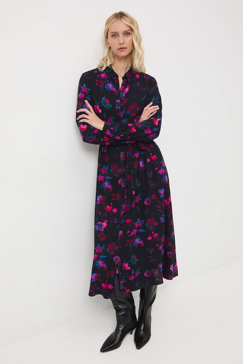 Medicine rochie culoarea negru, midi, evazati
