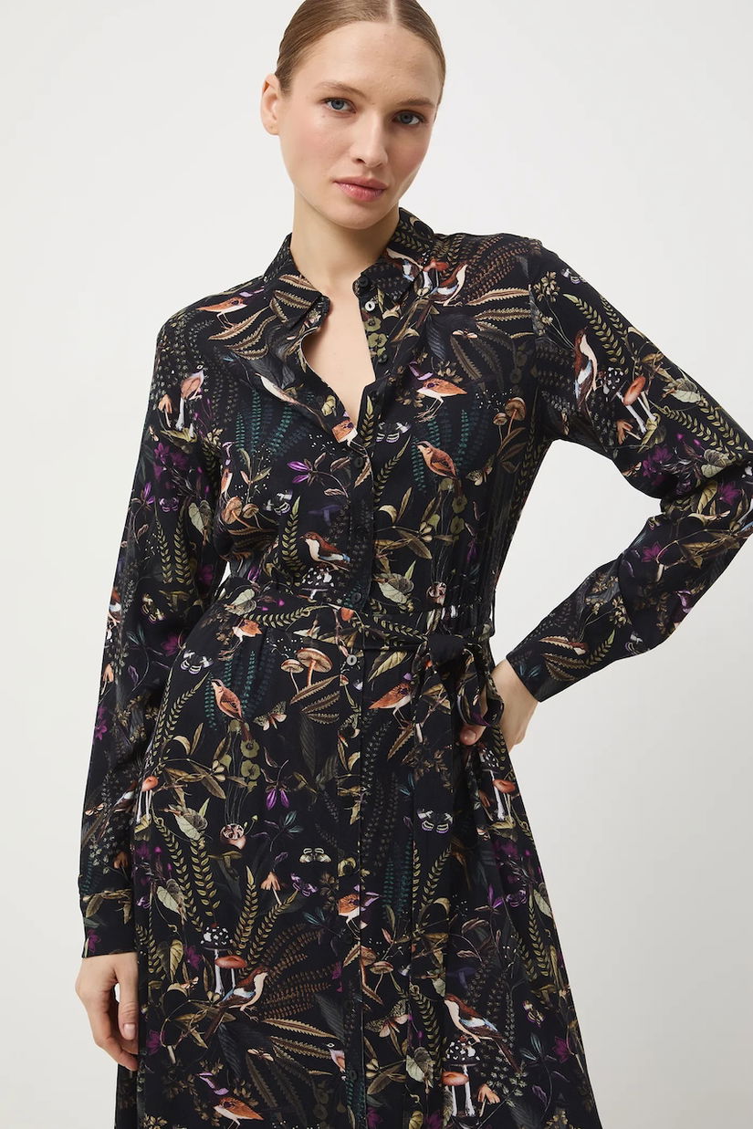 Medicine rochie culoarea negru, midi, evazati