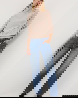 Medicine pulover culoarea bej, light, cu guler