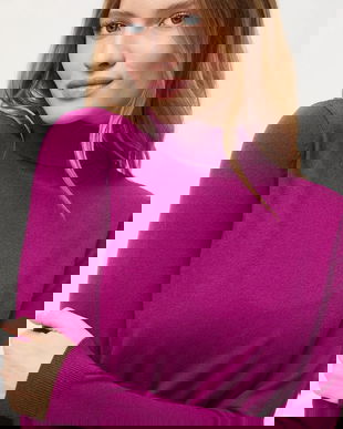 Medicine pulover culoarea violet, light, cu guler