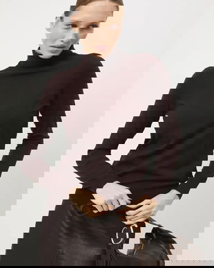 Medicine pulover culoarea maro, light, cu guler