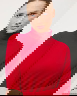 Medicine pulover culoarea rosu, light, cu guler