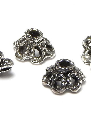 Capacel metalic, argintiu antichizat, 6x5 mm