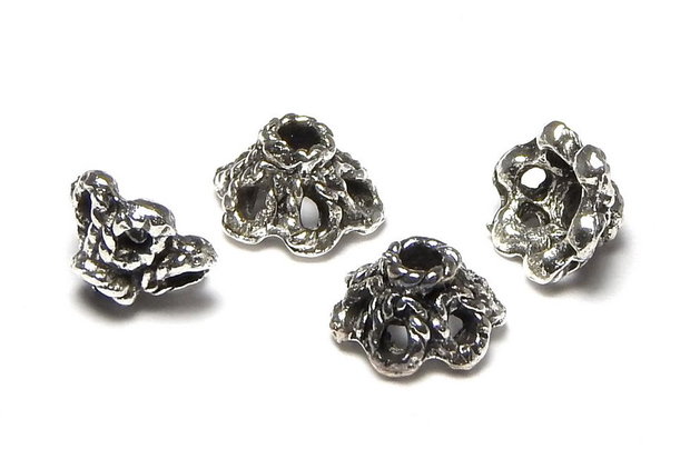 Capacel metalic, argintiu antichizat, 6x5 mm