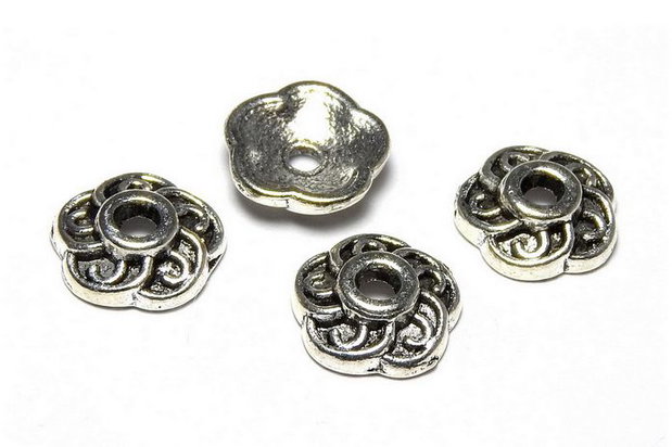 Capacel metalic, argintiu antichizat, 9x3 mm