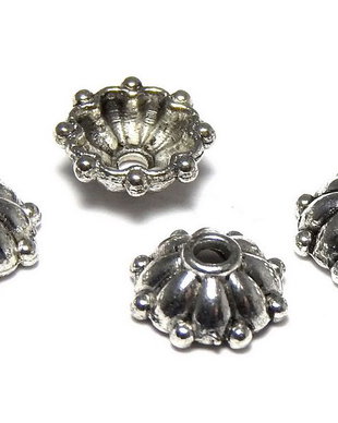 Capacel metalic, argintiu antichizat, 8x3 mm