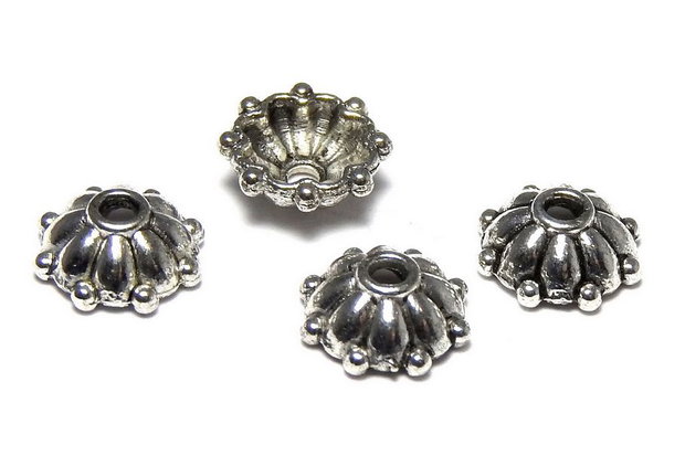 Capacel metalic, argintiu antichizat, 8x3 mm