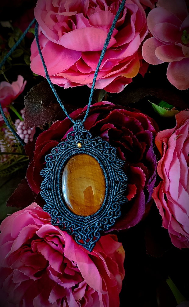 Colier talisman cu Pandantiv Cristal Ochi De Tigru