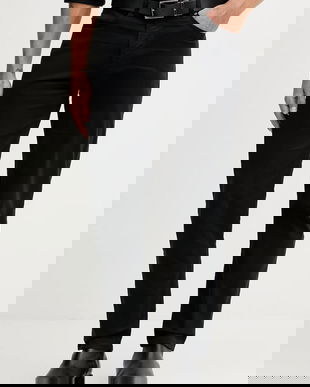 BOSS Orange pantaloni pantaloni chino negri pentru bărbați 50549379