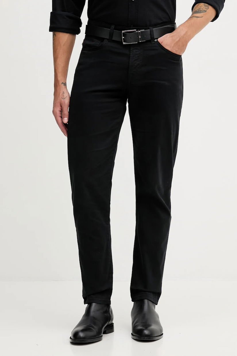 BOSS Orange pantaloni pantaloni chino negri pentru bărbați 50549379