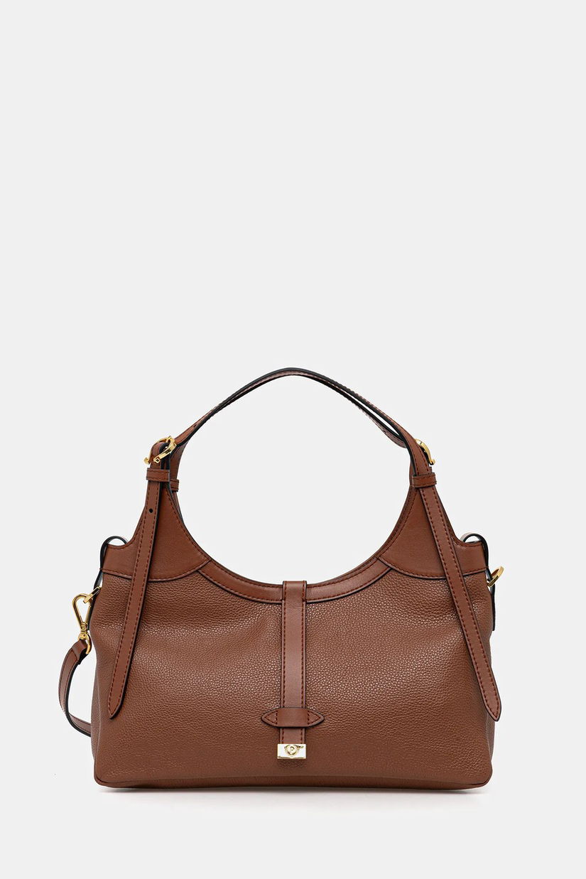 Pollini poșetă de piele culoarea maro, PC4401PP0N QA1