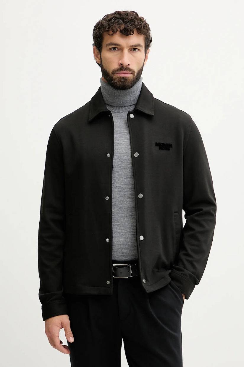 Michael Kors cămașă culoarea negru, cu guler clasic, regular, CF5528A5MF