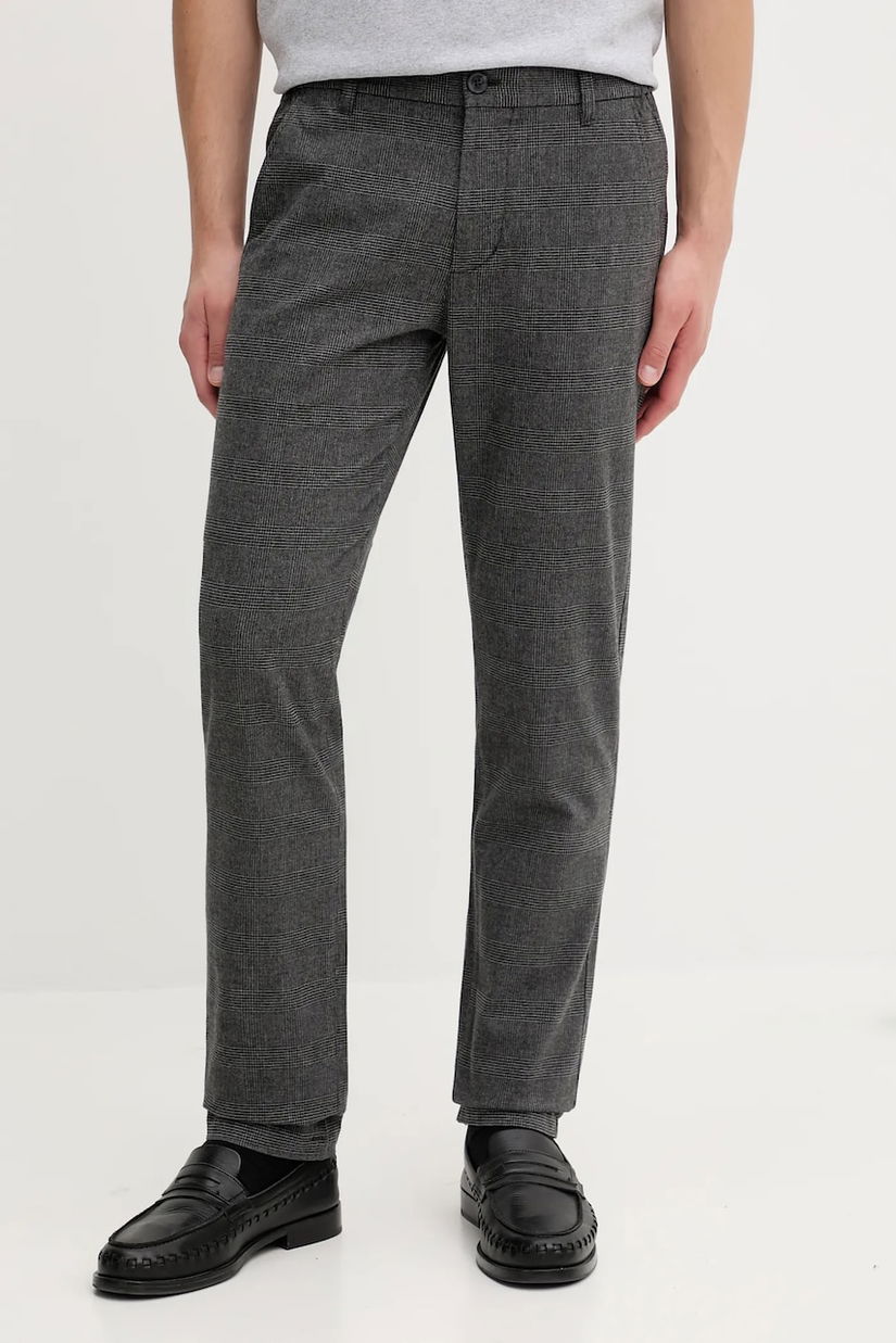Marc O'Polo pantaloni cămașă gri bărbătească, croită, 529020410220